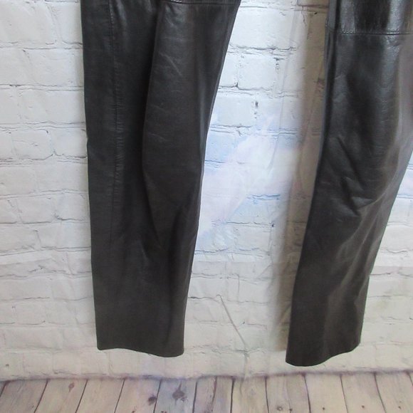 Pia Rucci Black Leather High Rise Pants - Picture 6 of 8
